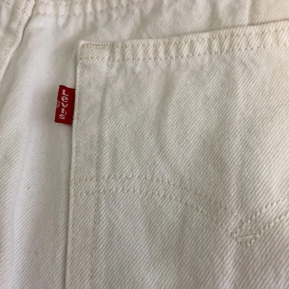 Levi's 501 Altered White Denim Zipper Shorts - 27 - Picture 7 of 10